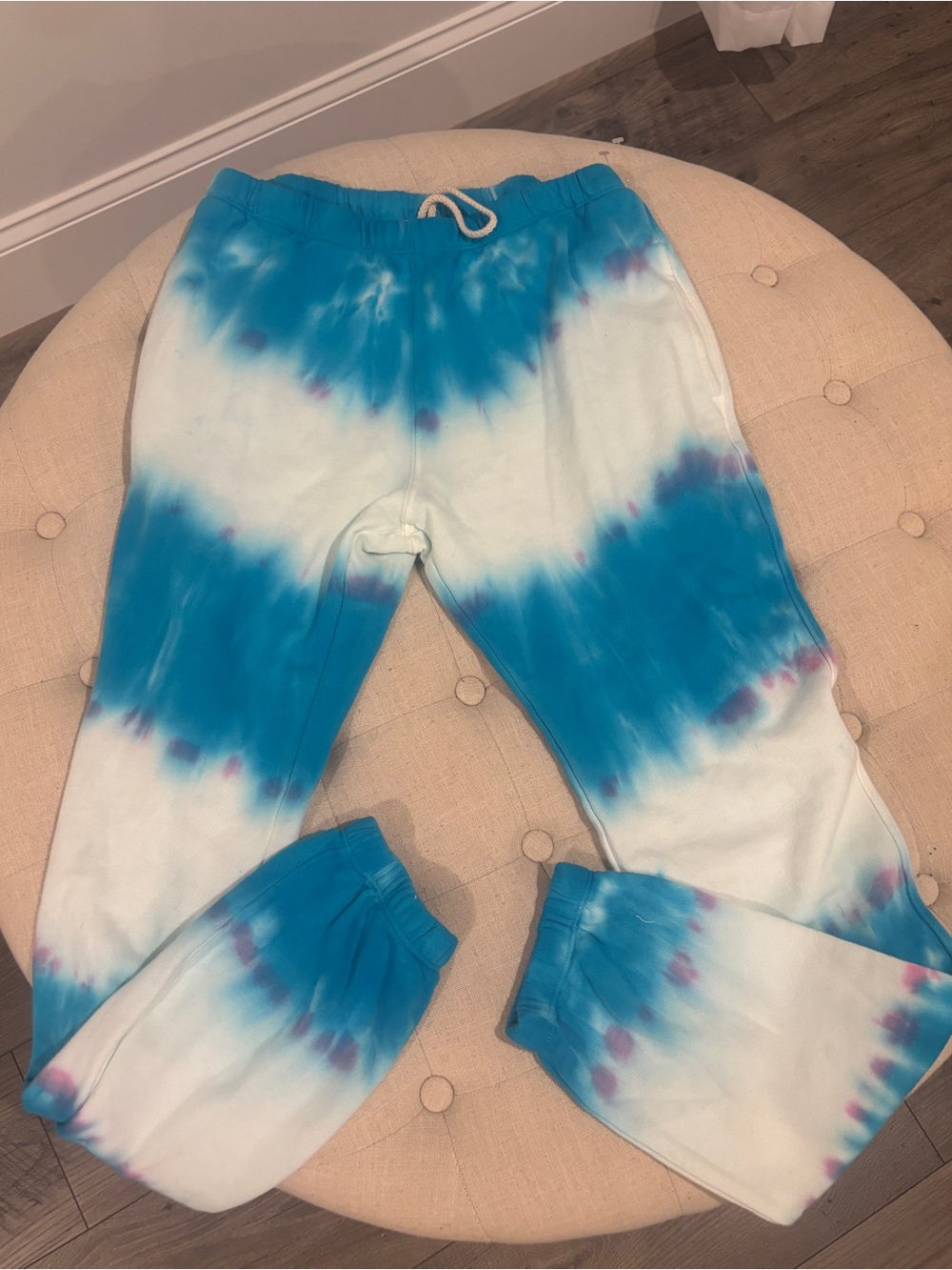 Spiritual Gangster women’s Blue & White Tie-Dye Joggers